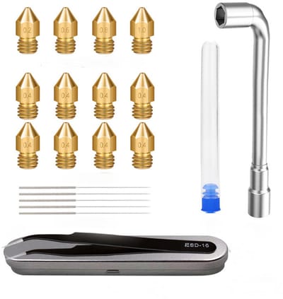 3D printer reserveonderdelen - 3D Printer Nozzles - 21-delige 3D Printer Gereedschapskit, Hexagonale Sleutel, Nozzle Reinigingsgereedschap