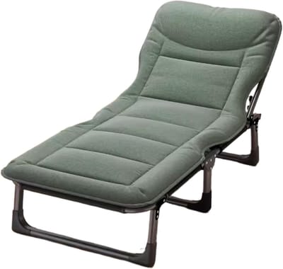 Draagbaar Kampeerbed - Vouwbed Volwassenen - Logeren Thuis - Hoge Dichtheid Katoen - 190 x 75 cm - Groen