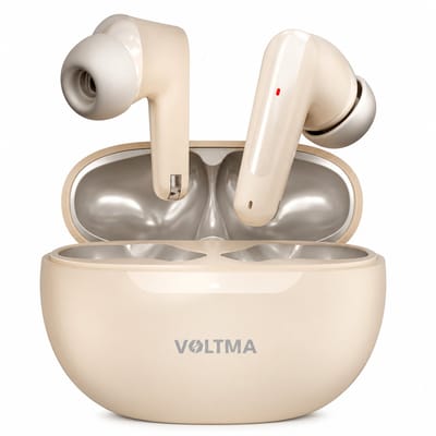 Voltma EchoBuds -Draadloze Bluetooth 5.4 Oordopjes met Ultra - High Definition Geluid - 40-Uur Batterijduur - One-Step Pairing - Ingebouwde Microfoon - Bluetooth Oortjes - Skin kleur