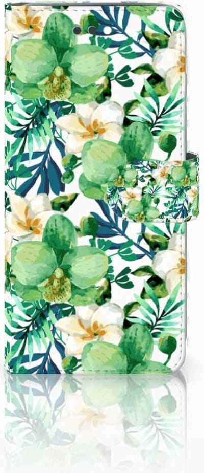 Apple iPhone 7 Plus | 8 Plus Hoesje Orchidee Groen