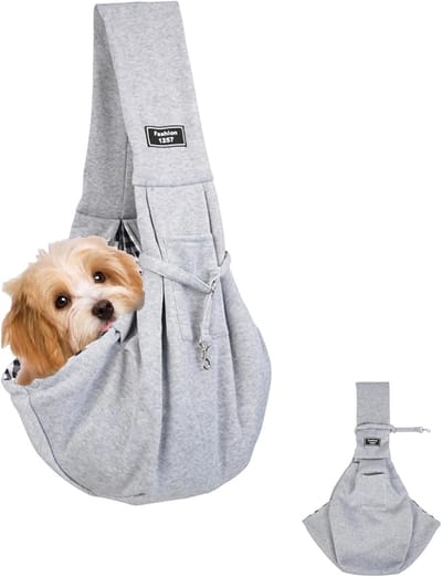 Famanu – Hondendraagtas en Draagdoek voor Huisdieren – Verstelbare Schouderriem, Comfortabele Schoudertas voor Honden en Katten, Ideaal voor Wandelingen