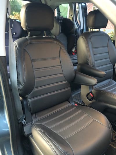 Pasvorm stoelhoezen Citroen Berlingo 2008-2018 (geschikt voor 2 stoelen) - Kunstleer zwart