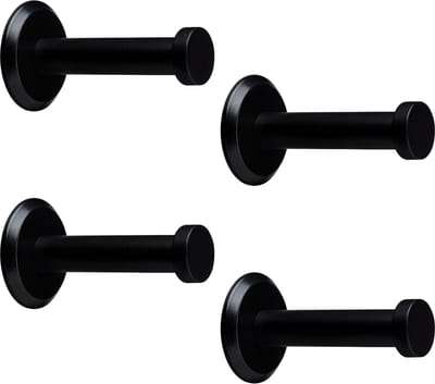 4 stuks SOTECH kapstokhaken Talea RVS zwart gepoederlakt lengte: 53 mm incl. plaatje en bevestigingsset