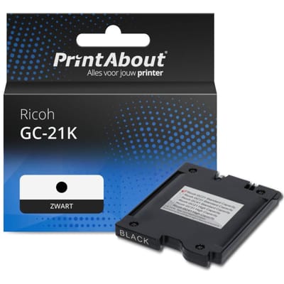 PrintAbout huismerk Inktcartridge GC-21K (405532) Zwart Geschikt voor Ricoh