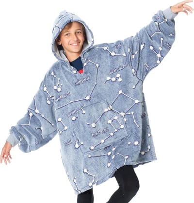 Glow in the Dark Fleece Deken Hoodie voor Kinderen
