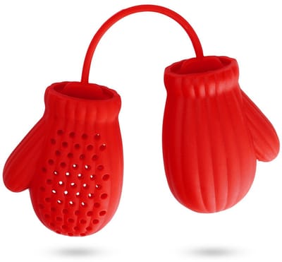 Theezeef Silicone Rood Handschoenen - Theefilter - Thee-ei - Infuser