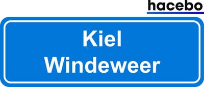 Hacebo - Plaatsnaam Sticker - 29x10 CM - Kiel Windeweer sticker - Verkeersborden sticker - grappige cadeaus - Kiel Windeweer