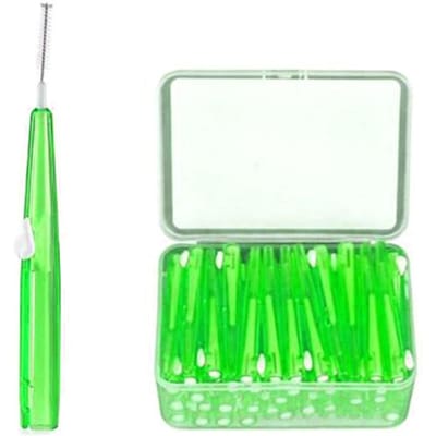 60 stuks tandenstoker interdentale borstels tandenfloskop mondhygiëneborstel optionele maten 1 green