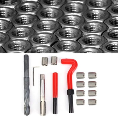 Dailygoods- Schroefdraadinzetstukken M14 1,5 - 15 Stuks - Roestvrij Staal - Schroefdraadreparatie - Inclusief Spiraalboor - Moersleutel en Breekstiftgereedschap