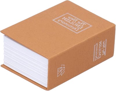 Geldkistje Boek - Mini kluisje - Veilig opbergen - Boekvorm simulatie - 11.5 cm - Geel