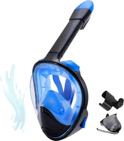 Xerolax Snorkelmasker - Volwassenen - Snorkel - Snorkelset - Duikbril - Full Face - S/M - Blauw
