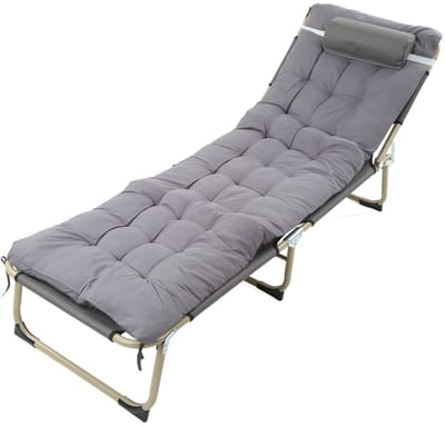 Campingbed Eenpersoons – Opvouwbaar Veldbed met Matras en Kussen – Comfortabel voor Camping en Kantoor