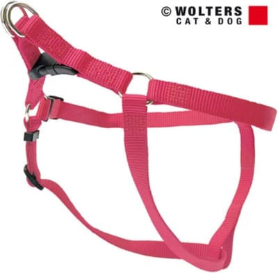 WOLTERS Cat & Dog Basic One Touch Harnas / Hondentuigje - Nylon - Rosé (zie foto 2) - L - Borstomtrek 50 - 75 cm (GELIEVE ALVORENS BESTELLEN OPMETEN)