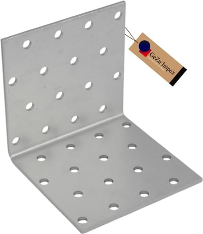 Set van 18 Gegalvaniseerde Hoekijzers 80x80x80mm voor Stevige Houtverbindingen