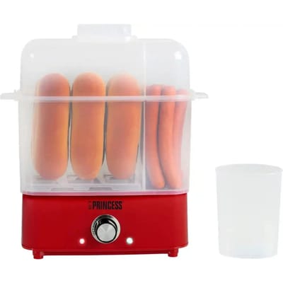 Princess Hot Dog Maker & Eierkoker 2-in-1 - Voor 6 Hotdogs en 8 Eieren met Broodjeswarmer