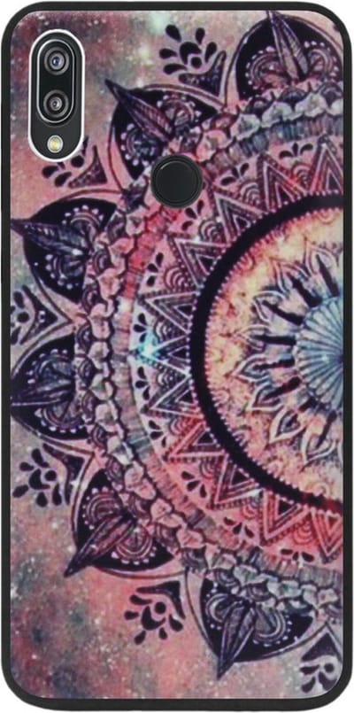 ADEL Siliconen Back Cover Softcase Hoesje Geschikt voor Huawei Y7 (2019) - Mandala Bloemen Rood