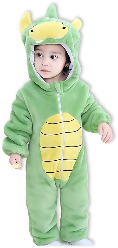 BoefieBoef Dieren Baby Onesie Peuter Pyjama Kinderen 6 maanden tot 2 jaar – Verkleedkleding met Luierrits – Carnaval Dierenpak - Kerst en Kraamcadeau Tip – Flanel - Romper - Boxpak - Jongens - Meisjes - Kruippak - Winterpak - Dinosaurus - Roze Wit