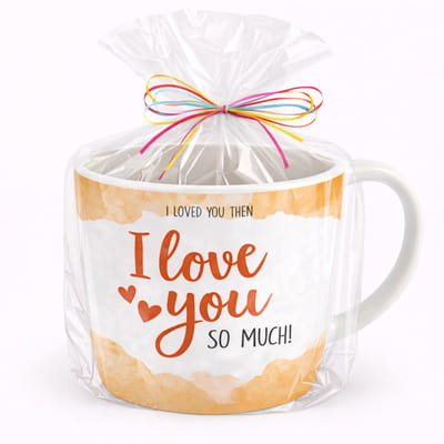 Mok - Koffie - Cadeau - Traktatie - I Love You - Ik Hou Van Je Lieverd - Schat - Keramiek - Cadeauverpakking met gekleurd lint