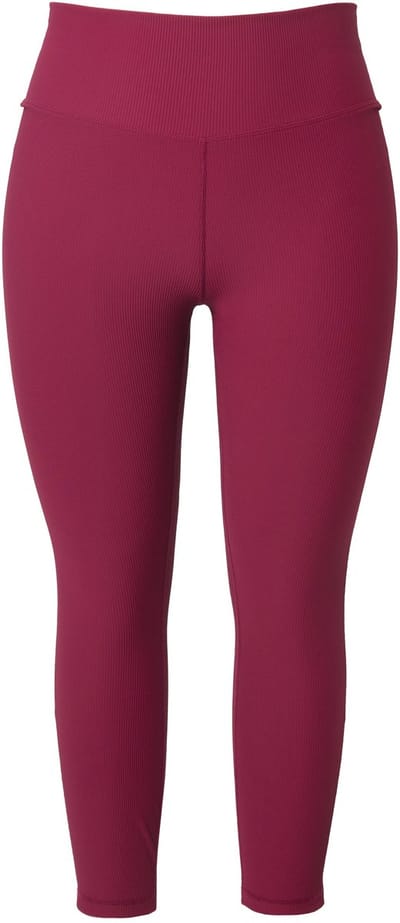 Studio Untold - Dames - Geribbelde legging strakke pijpen elastische tailleband - Wijnrood - Maat 42+