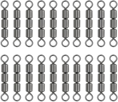 Dailygoods - Triple Swivels - Hoogwaardige Emerillon - Ideaal voor Vissen - 20 x - Betrouwbare Bevestiging - Duurzaam Materiaal - Vissport