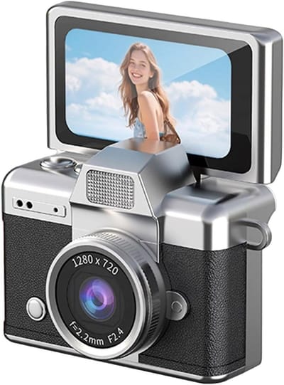 Ynkkvre - Mini Sleutelhanger Camera - Digitale Camera - Fototoestel - Compact Camera - Vlog Camera - 1.47-inch Draaibaar IPS Scherm - 1080P Retro Video - USB-C Oplaadbaar - Ultralicht 90g Design - Zwart