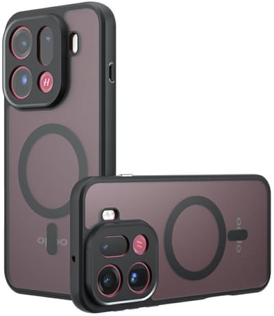 Coverup Hoesje - Geschikt voor OPPO Find X9 Pro Hoesje - Coverup Mat Transparante Back Cover met Camera Cover - MagSafe Compatible - Zwart