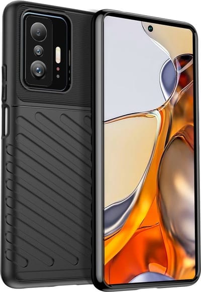 Thunder Design Hoesje Geschikt voor Xiaomi 11T / 11T Pro | Back Cover | Schokbestendig | Dunne Hoes | Flexibel TPU | Zwart