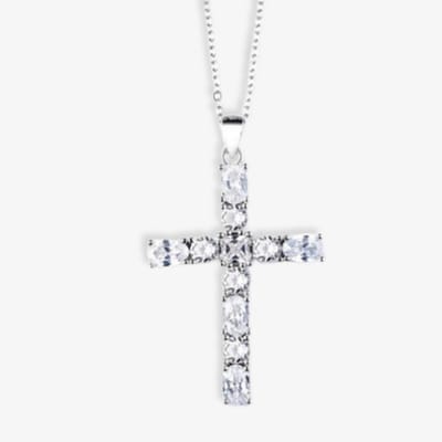 Unique Treasure Aria Cross Ketting – 925 Zilver Verguld – Kruis Hanger met Zirkonia – Dames Ketting 42 + 5 cm