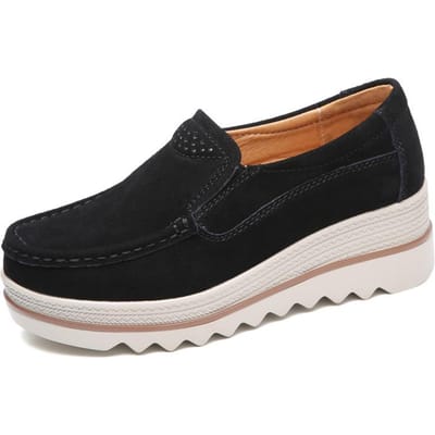 Lente Dames Flats Schoenen Vrouw Platform Slip On Flats Sneakers Dames Suède Dames Tenis Loafers Mocassins Casual Schoenen 42 white