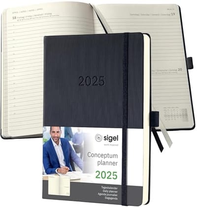 Tageskalender A5 2025 - Zwart