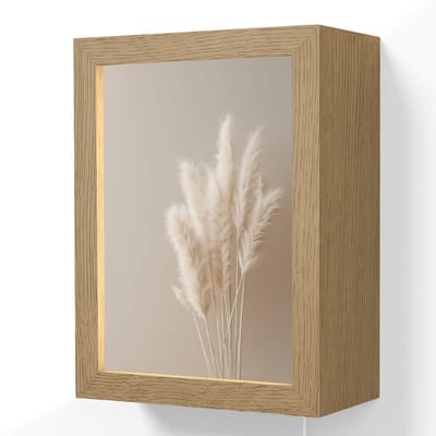 Wandlamp 15x20 cm - Oplaadbaar - Pampasgras - Pluimen - Pastel - Wit - Wandlampen binnen woonkamer - Slaapkamer lamp met kabel - Decoratieve nachtlamp - Vloerlamp snoer
