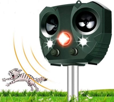 Pest Controle Ultrasone Kattenverjager D100 zonne energie-kattenschrik-marterverjager-muizenverjager-duivenverjager- 7x13x13cm