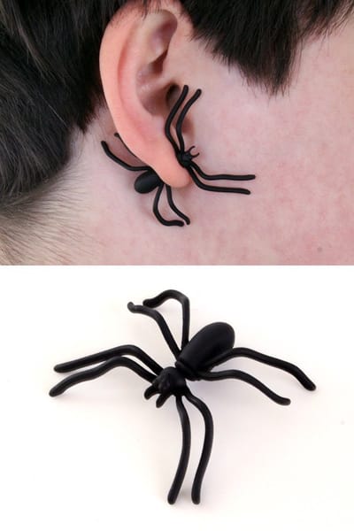 KIMU® Oorbellen Spinnen Zwart - Halloween Horror Spin - Spinnetjes Oorknopjes Spider Jachtspin Wolfspin Zwarte Weduwe Eng Festival