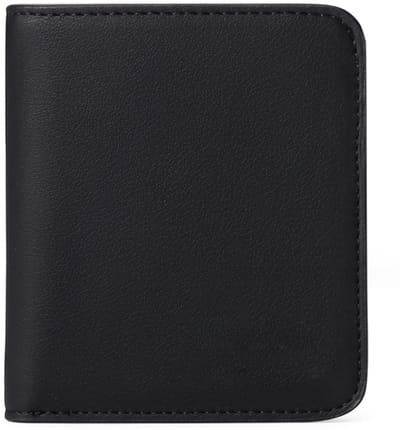 longziming -Dames Mini Portemonnee van Echt Leer – Compact Bifold Model met ID-venster – Luxe Kleine Portefeuille voor Dagelijks Gebruik – Zwart