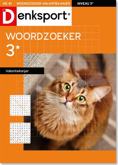 Denksport Puzzelboek Woordzoeker 3* vakantiekanjer, editie 81