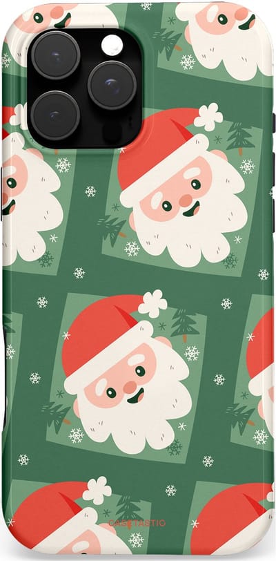 Casetastic Hoesje Geschikt voor Apple iPhone 16 Pro Max Magsafe - Stijlvolle Beschermende Duo-layer Case - Kerstmannen in het bos