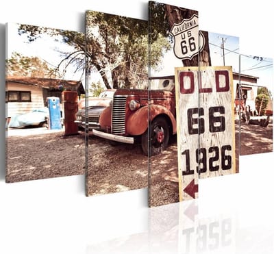 Schilderij - California vintage style, 5 luik, Multikleur, 2 maten, Premium print