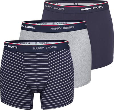 Happy Shorts 3-Pack Boxershorts Heren Maritim Gestreept - Maat XXL