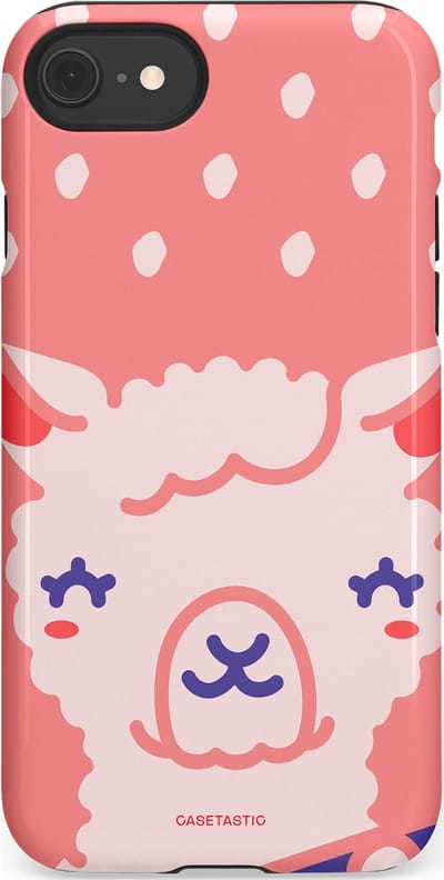 Casetastic Hoesje Geschikt voor Apple iPhone 7/8/SE - Stijlvolle Beschermende Duo-layer Case - Lama beat