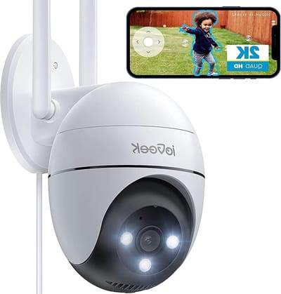 Bewakingscamera Buiten - Wifi Camera - Huis Beveiligen - Kleuren Nachtzicht - 2K QHD - Wit