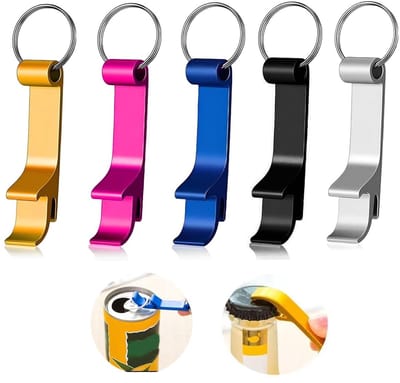 Dailygoods- Flesopener 5 Stuks - Sleutelhanger - Mini Flesopener - Bierflesopener - Aluminium - Compact en Praktisch