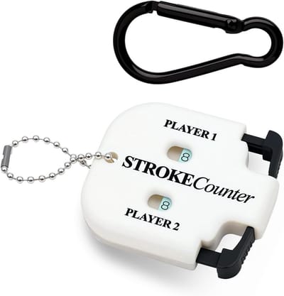 Golf Teller voor 2 Spelers | Handmatige Puntenteller met Sleutelhanger | Golf Score Keeper Wit