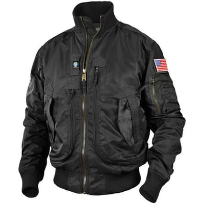Vliegjack Heren, Air Force Baseball Uniform Herenkleding Herfst Casual Jonge Mannen Trend Militair Fan Opstaande Kraag Jas Herfst en Winter 3XL black