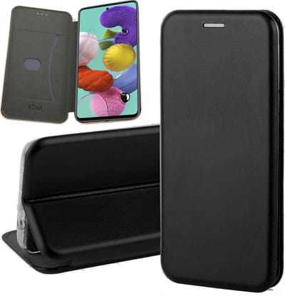 Hoesje geschikt voor Samsung Galaxy A51 - Book Case Kunstleer ThinShield Zwart