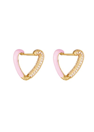 Love Me Oorbellen - Goudkleurig - Roze
