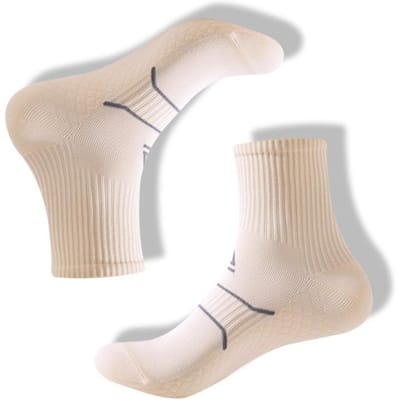 Chaussettes courtes de fitness pour course de marathon professionnelle pour femmes et hommes, absorbantes la transpiration, anti-frottement, respirantes, à compression, quart de chaussettes Women US 5-9 EU34-39 blanc