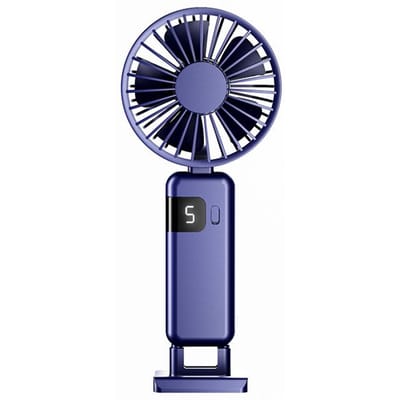 Mini Elektrische Ventilator Draagbaar Huis Opvouwbaar Handheld Hand Stil Ventilator Digitale Display Multifunctionele Gesp Draagbare Airconditioner