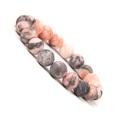 Bixorp Gems Roze Zebra Jaspis Edelstenen Armband 10mm - Edelsteen Kralenarmband - Spiritueel Cadeau - 20cm