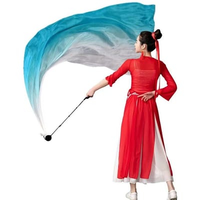 Zijden Sluier Ketting Bal Vrouwen Buikdans Zijden Sluier Streamer Podium Requisieten Buikdans Geworpen Bal Buikdans Accessoires red