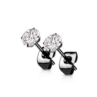 Oorbellen titanium prong 0.8x6x3 - zwart - LMPiercings